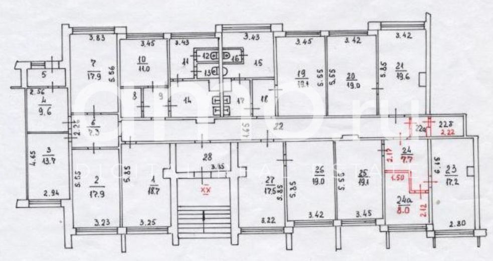 Планировка офиса 334 м², 1 этаж, Жилое здание «Вернадского пр-т, 127»